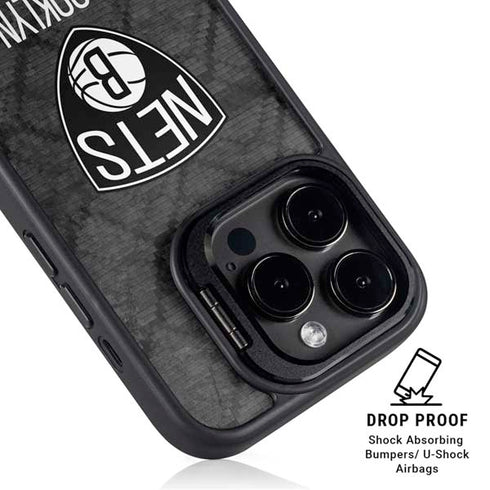 NBA Brooklyn Nets Dark Rust iPhone 15 Pro Kickstand Case